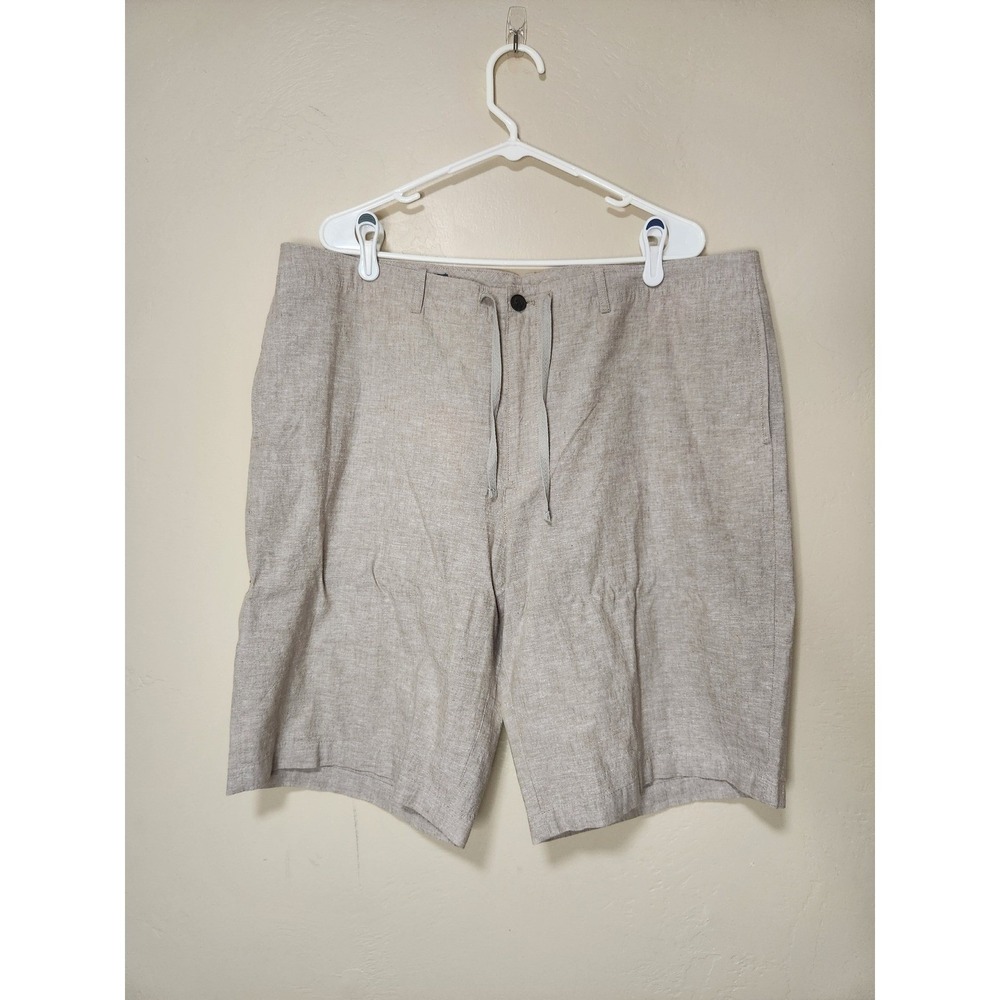 NWT Perry Ellis‎ Tan Chino Shorts Linen Cotton Blend Mens SIze 38